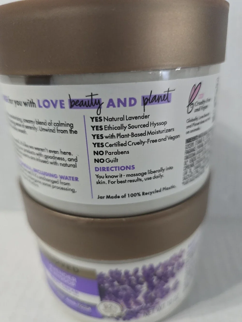 LOT of 2 Love Beauty And Planet Lavender Hyssop Body Cream 10 oz Each NEW